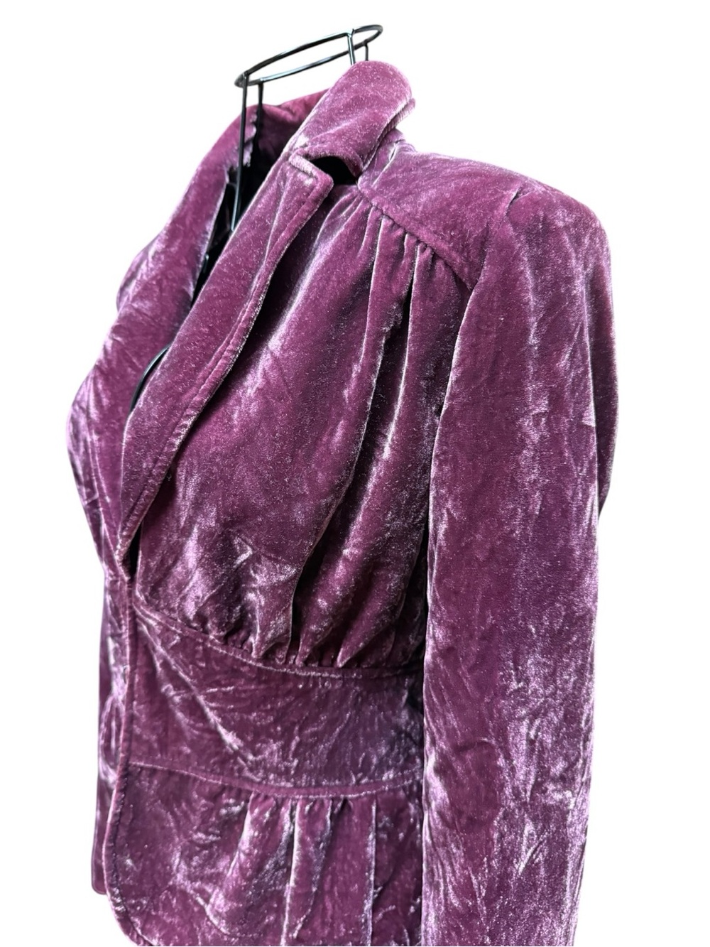 Velvet Blazer Jacket - Plum size 2 - Picture 6 of 10